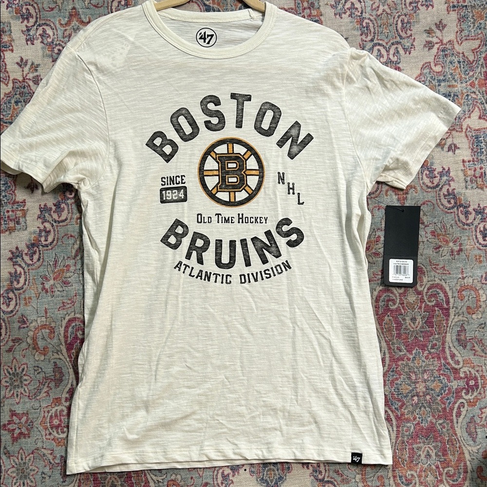 47 Boston Bruins Cream and Black Graphic Tee